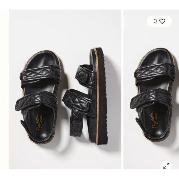 Seychelles Shoes - Seychelles Women’s 9 New To This Platform Sandals Black Quilted Flats Shoes